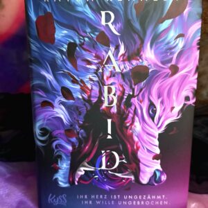Rabid Farbschnitt von Ivy Asher und Raven Kennedy Buch mit Motiv-Farbschnitt mit Wolf und Mädchen am Lagerfeuer