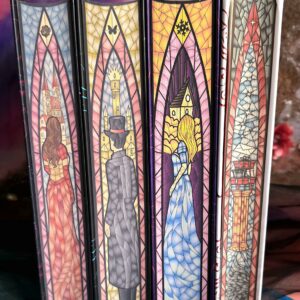 Caraval 1–4 Bücherbüchse Farbschnitt Buntglas Panorama alle 4 Bände